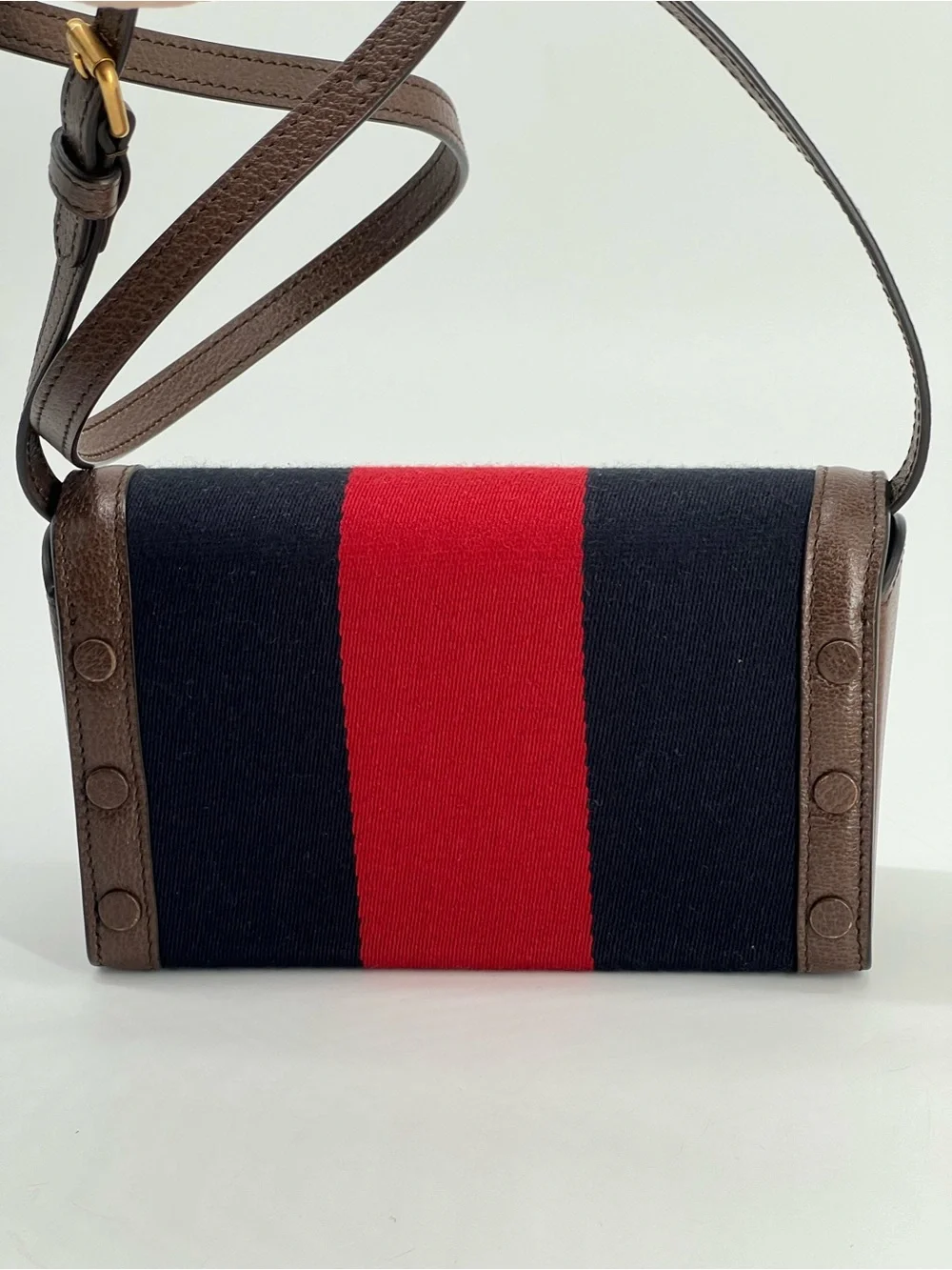 Gucci Web Mini Bag Red/Blue Canvas Crossbody Bag - Picture 2 of 10